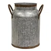 Homegifo Distressed Metal Ribbed Milk Can Large