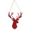 Homegifo Distressed Red Hanging Metal Deer Head 11"