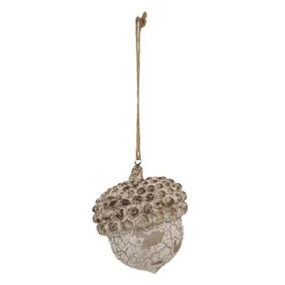 Homegifo Distressed Resin Acorn Ornament In Gray