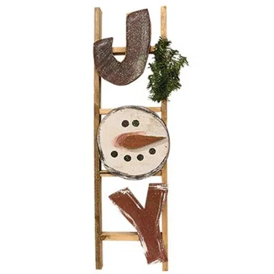 Homegifo Distressed Snowman Joy Ladder In Multi