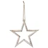 Homegifo Distressed White Wooden Frame Hanging Star 10"