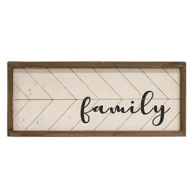 Homegifo Distressed Woodburned Family Sign In Brown