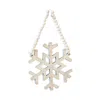 Homegifo Distressed Wooden Snowflake Beaded Ornament
