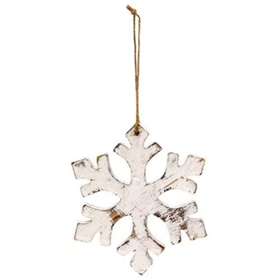 Homegifo Distressed Wooden Snowflake Ornament In Gold
