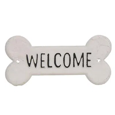 Homegifo *dog Bone Welcome Metal Sign In White