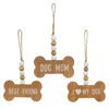Homegifo Dog Mom Beaded Bone Ornament 3 Asstd.