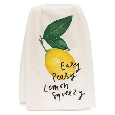 Homegifo *easy Peasy Lemon Squeezy Dish Towel In White
