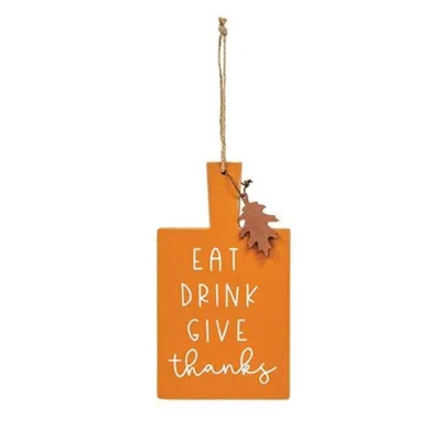 Homegifo *always Thankful For Wine Cutting Board Sign Ornament In Brown