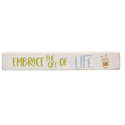Homegifo Embrace The Gift Of Life Painted Wood Block 12"