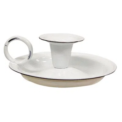 Homegifo Enamel Taper Plate In White