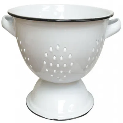 Homegifo Enamelware Colander In White