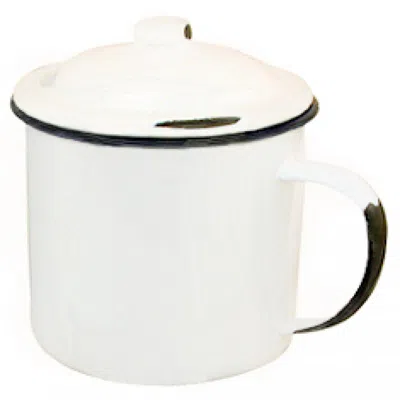 Homegifo Enamelware Mug With Lid - 4" In Multi