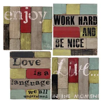Homegifo *enjoy Color Block Sign 4 Asstd. In Multi