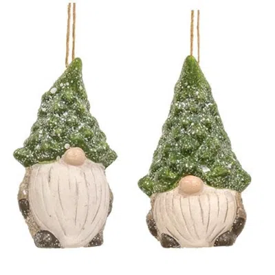 Homegifo Evergreen Tree Hat Gnome Ornament 2 Asstd. In Green