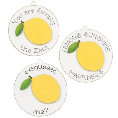 Homegifo *exsqueeze Me Mini Round Easel Sign 3 Asstd. In Yellow