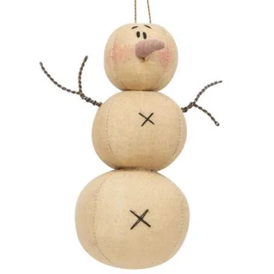 Homegifo Fabric Snowman Ornament In Brown