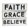Homegifo Faith Grace Believe Skinny Block 3 Asstd.