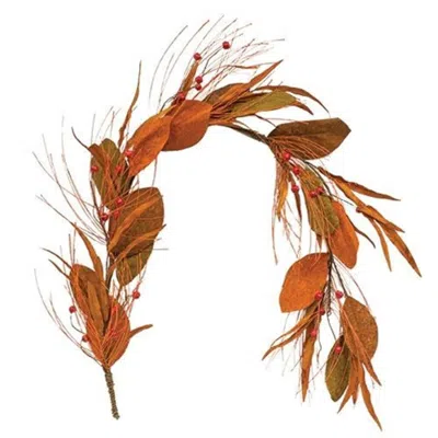 Homegifo Fall Magnolia Pine & Podka Garland In Orange