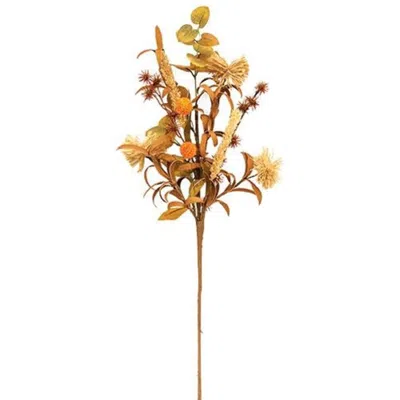Homegifo *fall Mix Spray W/billy Balls & Corn Husk Poms In Blue