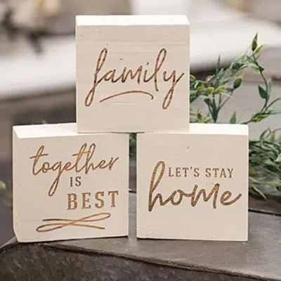 Homegifo *family Engraved Block 3 Asstd. In White