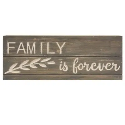 Homegifo *family Is Forever Engraved Pallet Look Sign In Brown