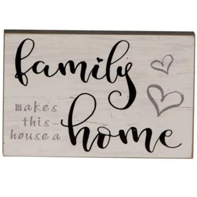 Homegifo Family Makes This House A Home Block 2.75" X 4.25" In Gray