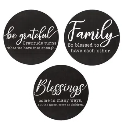 Homegifo Family Sayings Round Sign 11.75" 3 Asstd. In Black