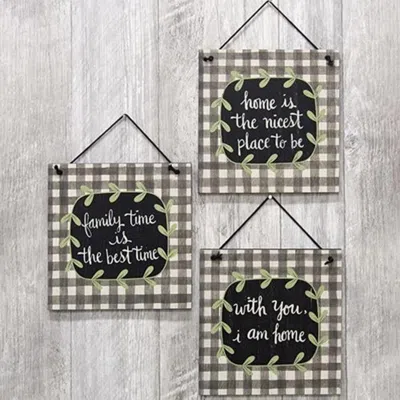 Homegifo *family Time Is The Best Time Wooden Hanger 3 Asstd. In Gray
