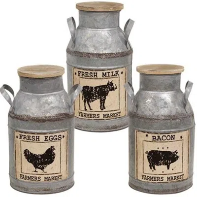 Homegifo Farm Animal Bucket 3 Asstd. In Metallic
