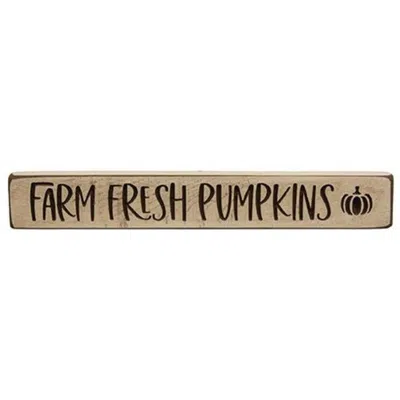 Homegifo Farm Fresh Pumpkins Engraved Block 12" In Brown