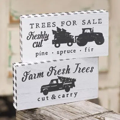 Homegifo *farm Fresh Tree Block 2 Asstd. In White