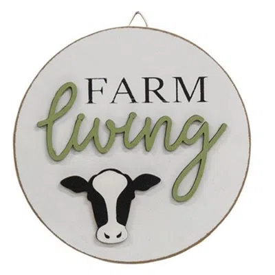 Homegifo *farm Living Round Easel Sign In Multi