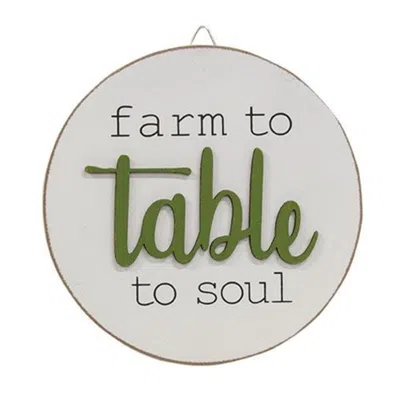 Homegifo *farm To Table To Soul Round Easel Sign In Green