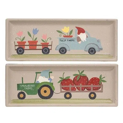 Homegifo *farmer Gnome Tray 2 Asstd. In Neutral