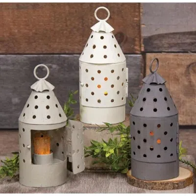 Homegifo Farmhouse Colors Mini Railroad Lantern 3 Asstd. In Multi