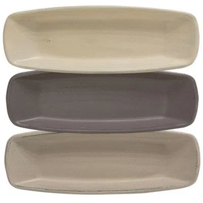 Homegifo Farmhouse Colors Squared Oval Tray 3 Asstd. In Multi