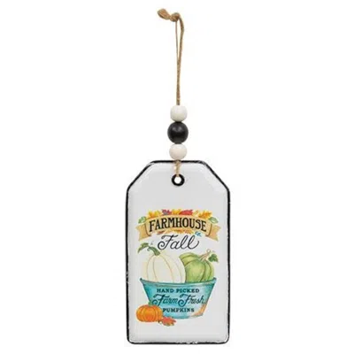Homegifo *farmhouse Fall Pumpkins Enamel Beaded Tag In Brown