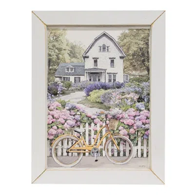 Homegifo Farmhouse Flower Garden Framed Print In Gray