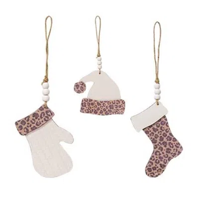 Homegifo Fashion Print Winter Clothes Ornament 3 Asstd. In Pink