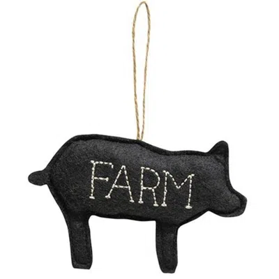 Homegifo *felt Farm Pig Ornament In Black