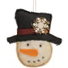 Homegifo Felt Snowman W/snowflake Top Hat Ornament