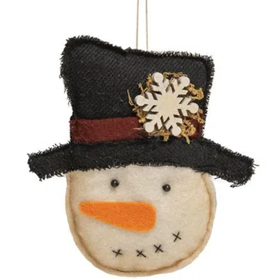 Homegifo Felt Snowman W/snowflake Top Hat Ornament In Black