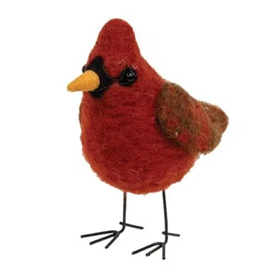 Homegifo Felted Christmas Cardinal Ornament In Red