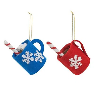 Homegifo Felted Christmas Cocoa Mug Ornament 2 Asstd. In Multi