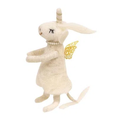 Homegifo *felted Christmas Party Unicorn Ornament In White