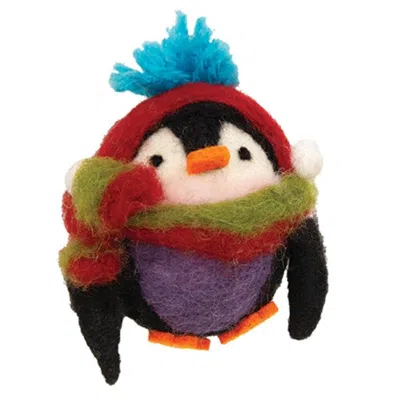 Homegifo *felted Earmuff Penguin Ornament In Multi