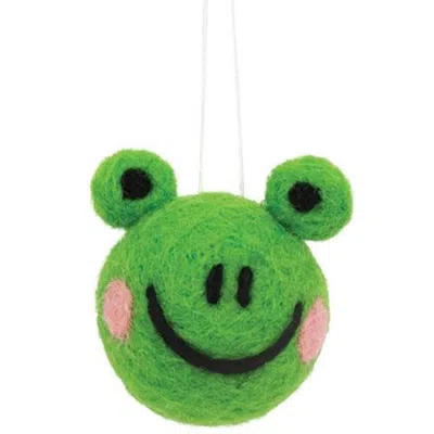 Homegifo Felted Frog Ornament In Green