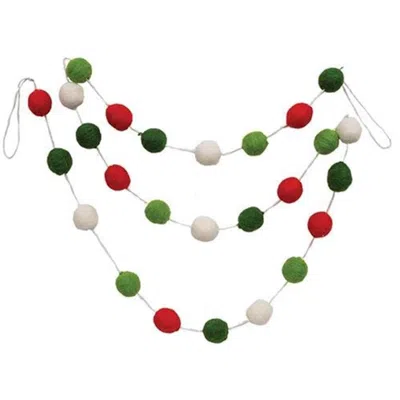 Homegifo *felted Wool Holiday Garland In Multi