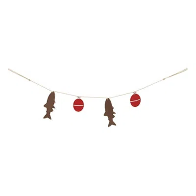 Homegifo Fish & Bobber Wooden Mini Garland In Multi