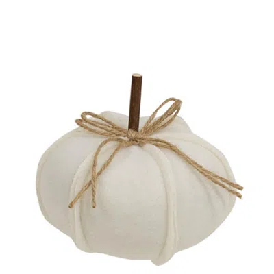 Homegifo Fleece Stuffed Pumpkin 4.75" In White
